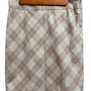 The Limited Plaid Pencil Skirt in Cream, Light Brown and Soft Pink